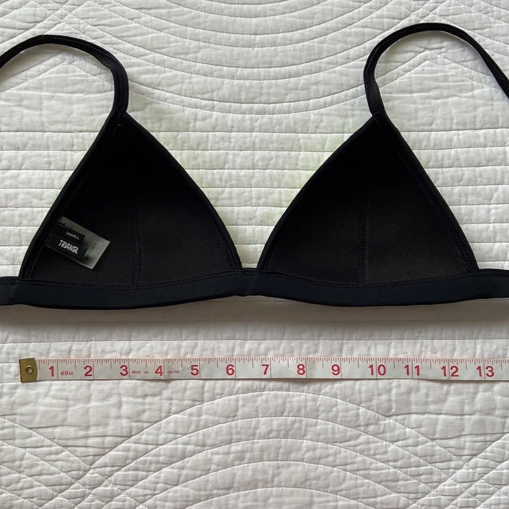 Triangl Ollie Coco Moon Bikini Top Neoprene Mesh Crochet Yellow Black Small